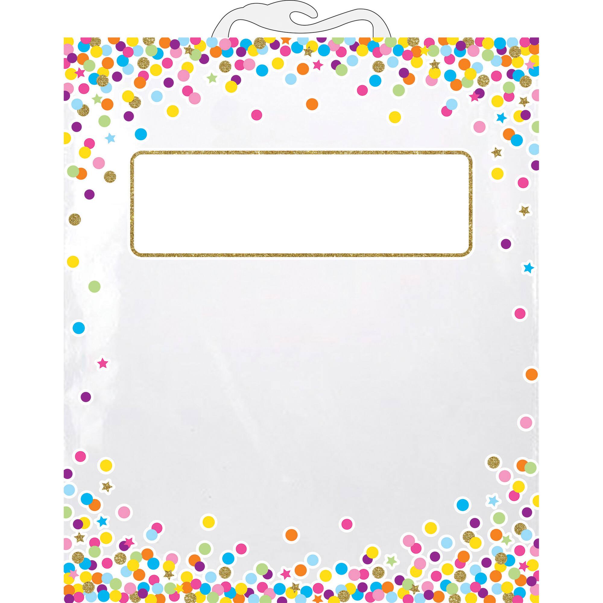 Ashley Productions® 10.5" x 12.5" Hanging Confetti Pattern Storage/Book Bags, 12ct.